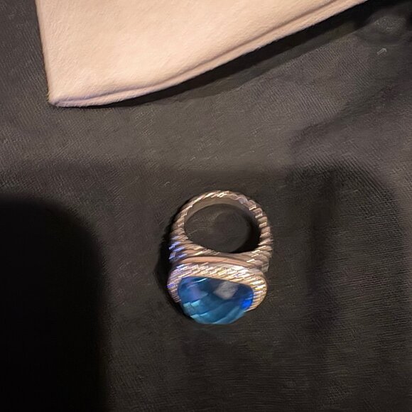 SOLD- David Yurman Albion Turquoise and Diamond Ring - Picture 2 of 9